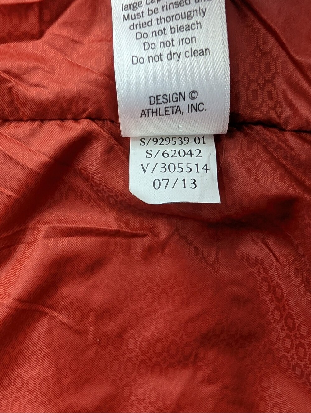 Athleta Downalicious Premium Goose Down Quilted Puffer Vest Orange Small S - Picture 9 of 9